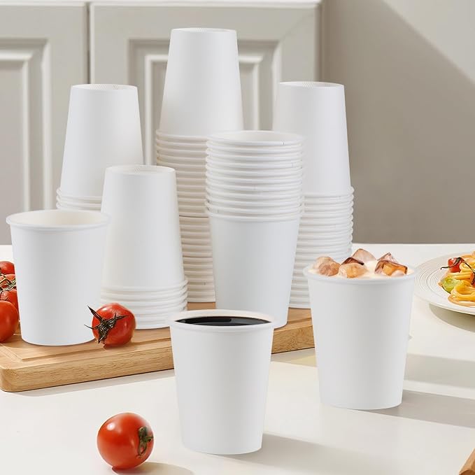Lamosi 100 Pack 12 oz Paper Cups, Disposable Coffee Cups | - Image 4