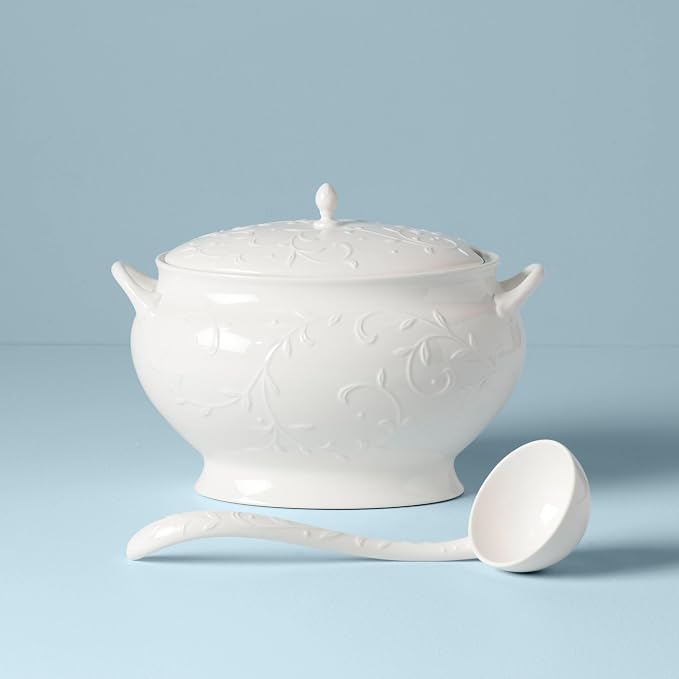 Lenox Opal Innocence Carved Covered Soup Tureen - Image 7