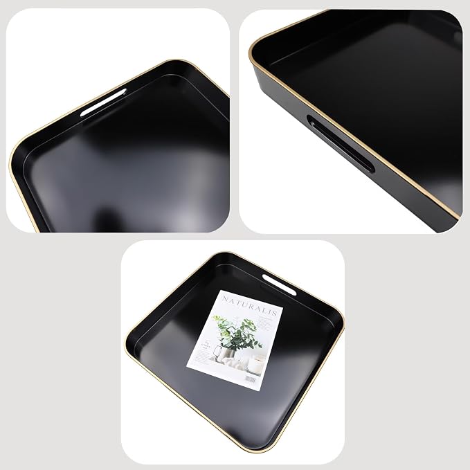 Black Square Decorative Tray - Image 5