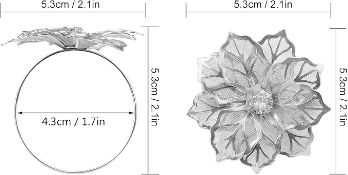Picowe Set of 12 Alloy Napkin Rings - Image 2