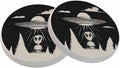 oFloral Alien Coasters for Drinks UFO Landed at Night Futuristic Comics Drink by oFloral