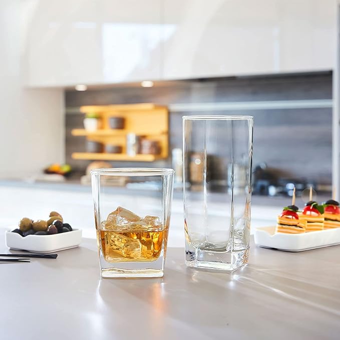 Le'raze Collins Everyday Drinking Glasses Set of 16 Drinkware Kitchen Glasses - Image 5