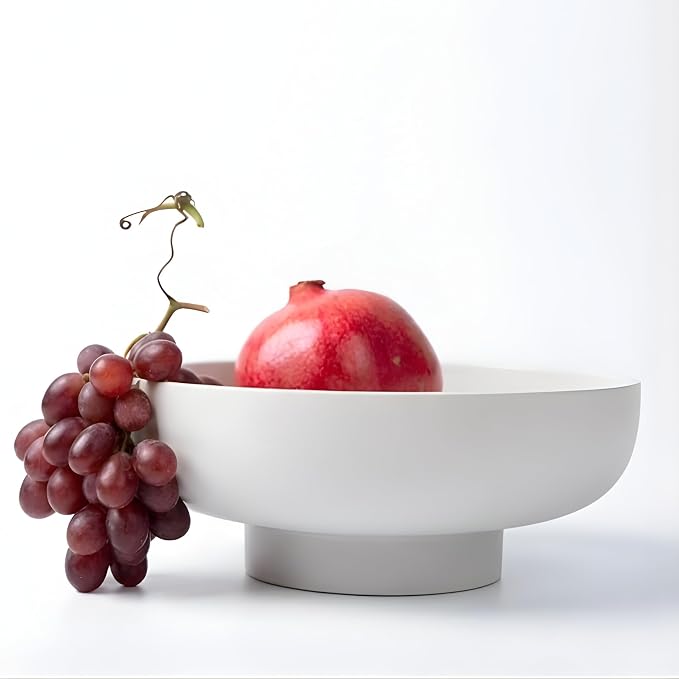 12" Concrete Fruit bowl for Kitchen Counter, Coffee Table Decor, Decorative Key by VivereHome