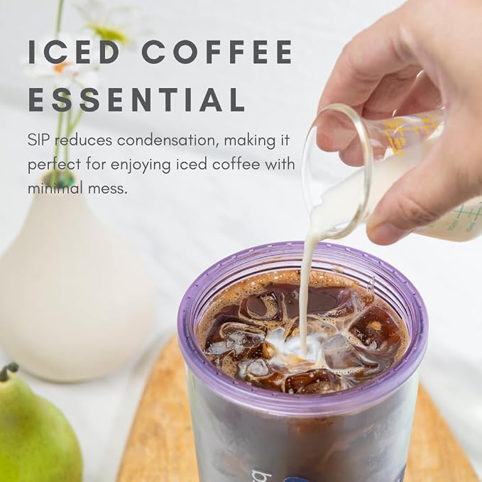 bzyoo 24oz Plastic Tumbler Cup, Lid & Straw, Iced Coffee, dishwasher safe - Image 2