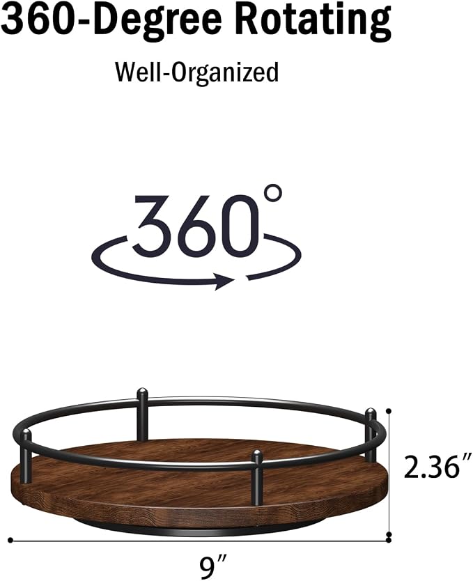 Lazy Susan Organizer：9 Inch Rotating Spice Rack - Image 3