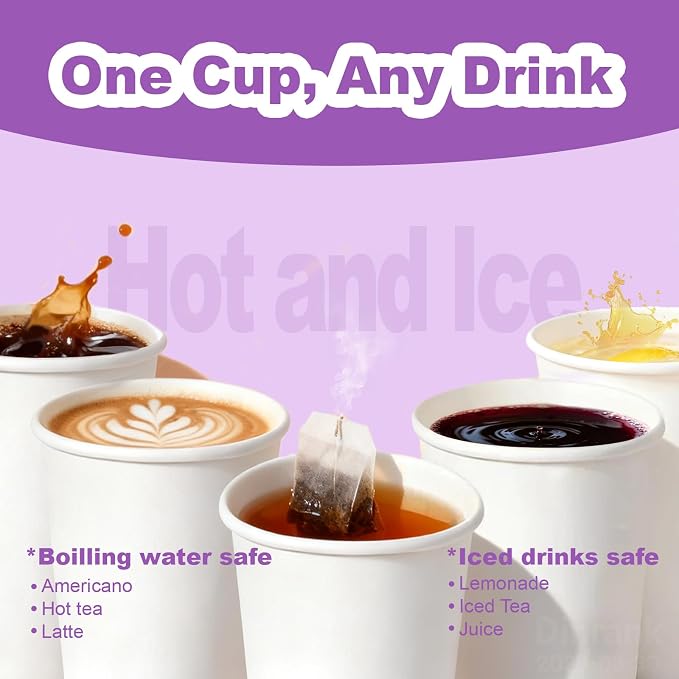 12 oz 100 Pack Bulk Disposable Coffee Cups, Coffee Cups - Image 6