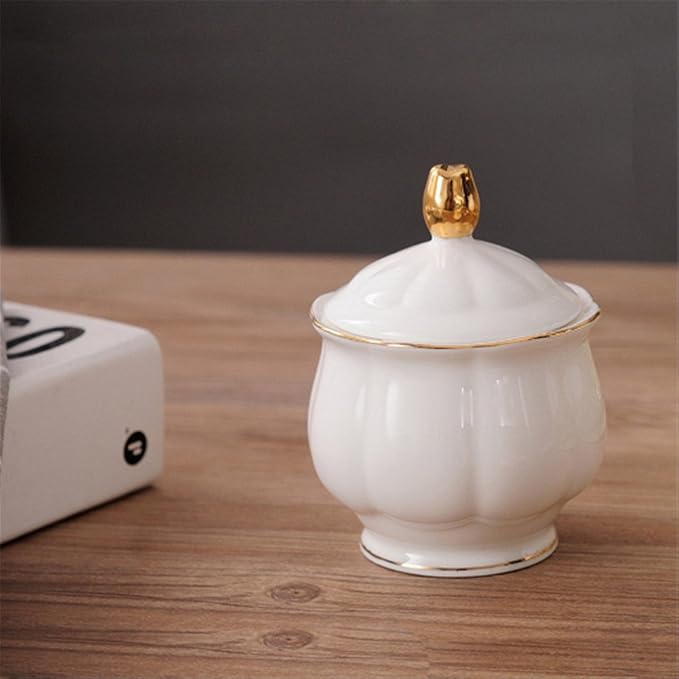 ufengke 15 Pieces Simple White English Ceramic Tea Sets, Tea Pot, Bone China - Image 5