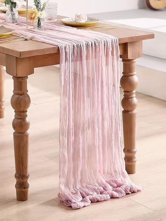 20Pack Light Pink Cheesecloth Table Runner 20x120inch Gauze Table Runners | - Image 3