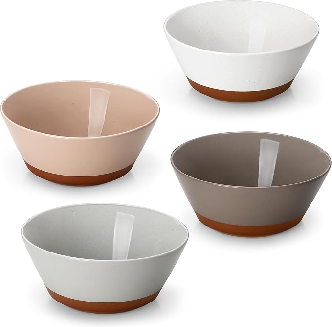 MALACASA Soup Bowls, Ceramic Salad Bowls Set of 4, 36oz Ceramic Bowls | by MALACASA