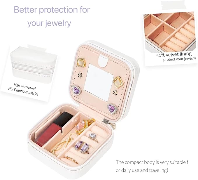KElofoN Travel jewelry case Travel jewelry box Travel Jewelry Organizer Small - Image 3