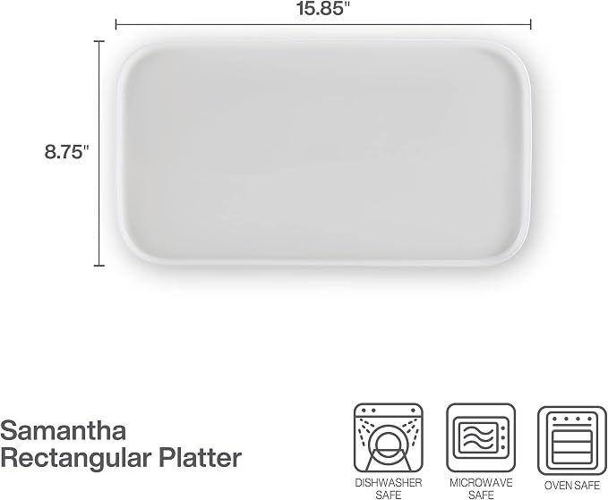 Mikasa Samantha Rectangular Bone China Lightweight Chip Resisant Serving Tray - Image 3