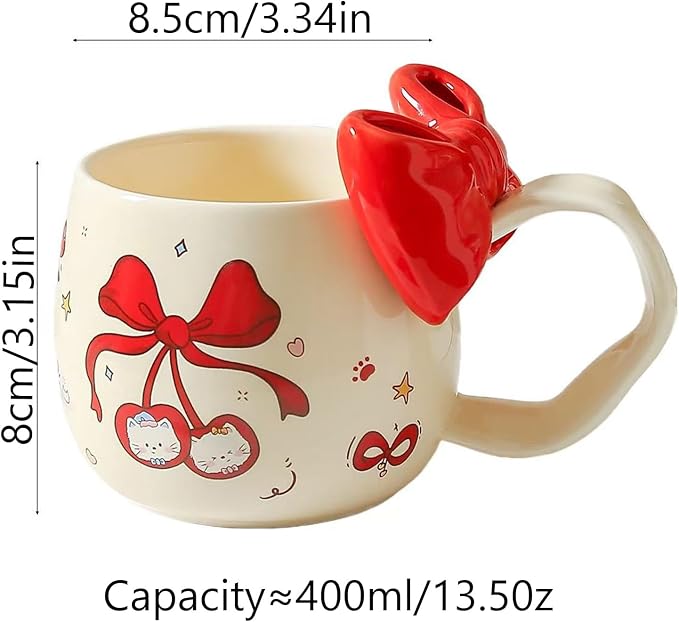 DTIUYIOP-Cute WhiteCat Ceramic Coffee Mug - Image 4