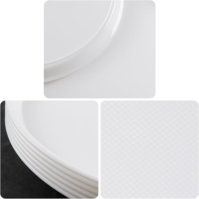 6 Packs Plastic Round Platter, 13.5-Inch Non-Slip Serving Tray Set | Restaurant - Image 3