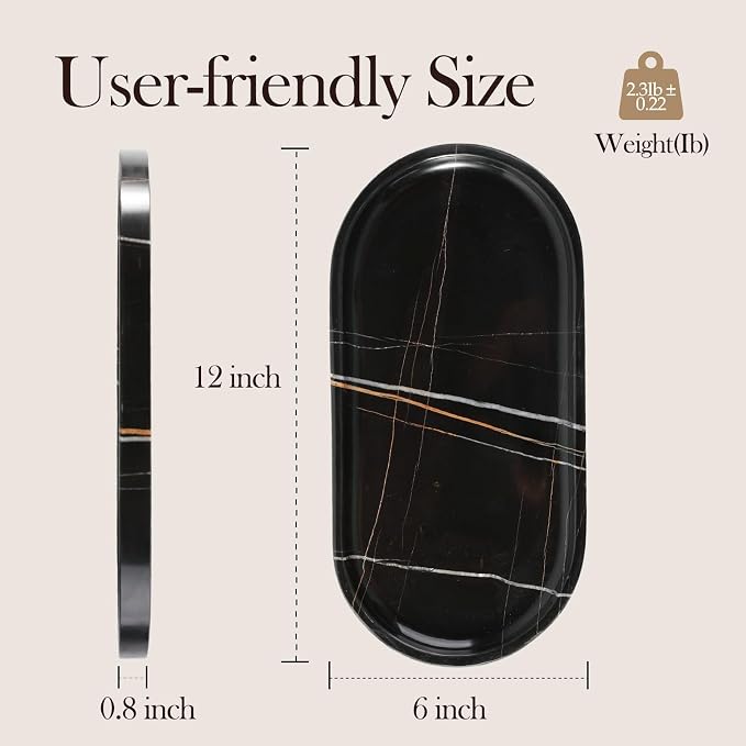 Natural Black Marble Tray, Catchall - Image 3
