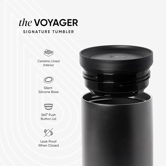 Simple Modern Insulated Travel Coffee Mug 360° Lid | 12oz | Blue | Voyager - Image 2
