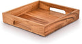 Acacia Wood Serving Tray with Handles, Wooden Serving Tray, Snack Tray by Samhita