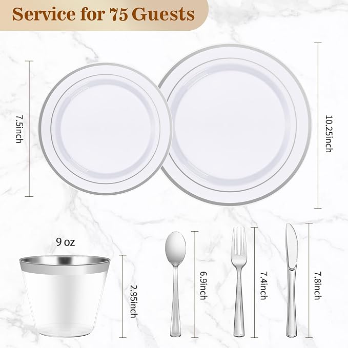 BESTVIP 450PCS Silver Dinnerware Set - Image 2