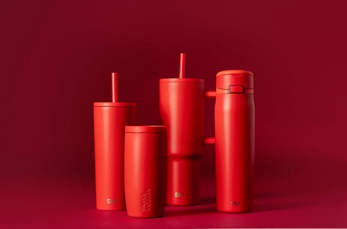 Simple Modern Tumbler with Handle and Straw | 40oz | Red | Trek Tumbler - Image 2