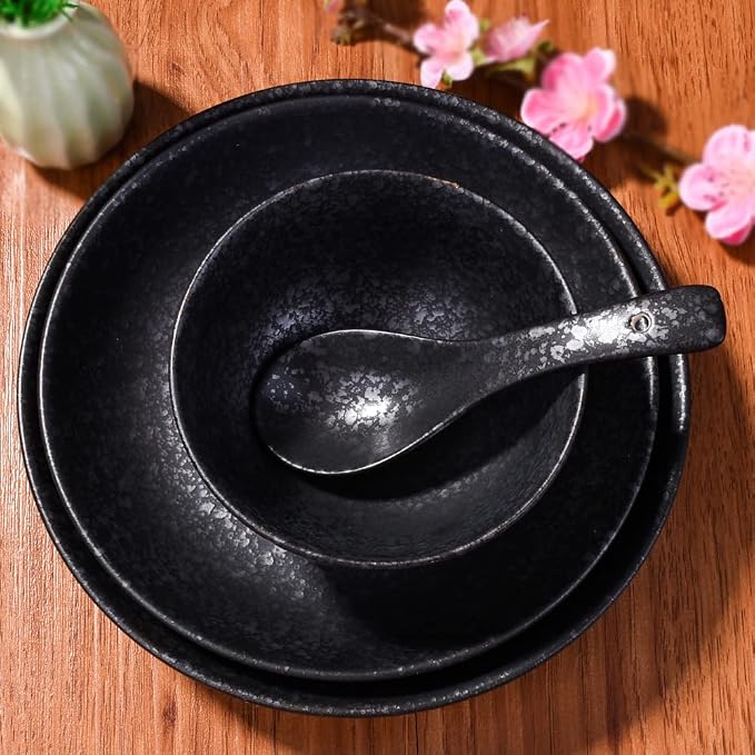 4-Piece Ceramic Dinnerware Set, Japanese Hand-painted Tableware set, A Good - Image 6