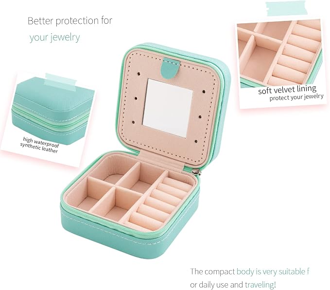 KElofoN Travel jewelry case Travel jewelry box Travel Jewelry Organizer Small - Image 3