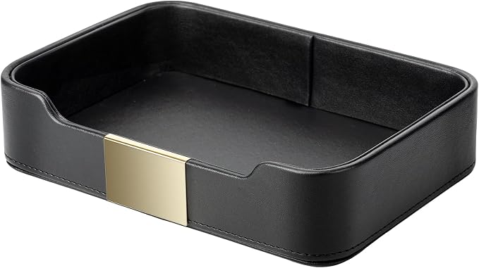 Leather Tray Organizer, Valet Tray Key Bowl | Leather Catchall Tray by SANZIE