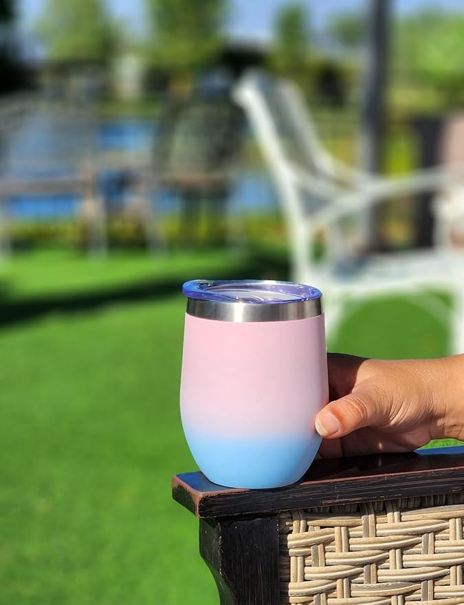 CHILLOUT LIFE 12 oz Stainless Steel Wine Tumbler - Image 4