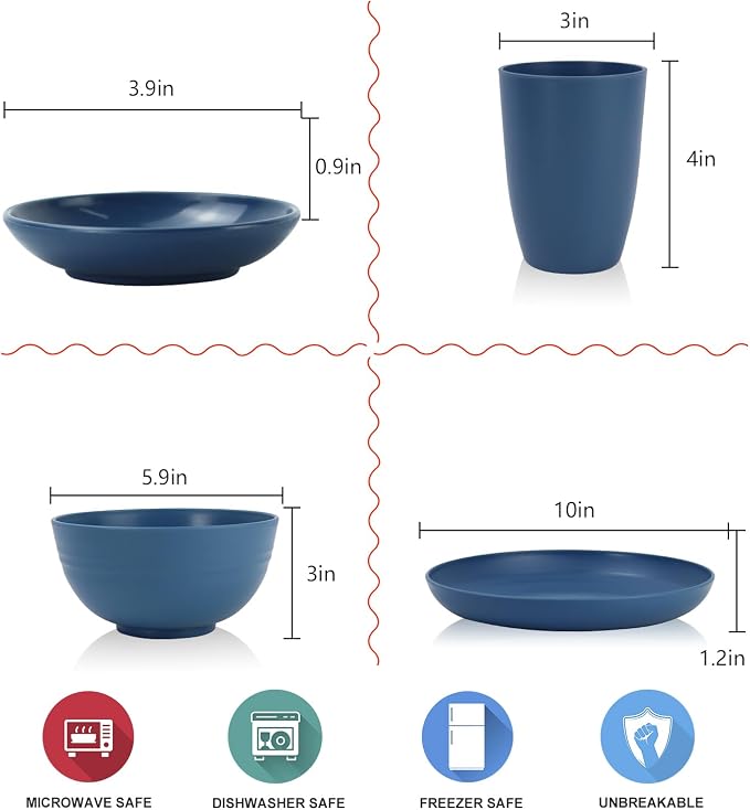 Wheat straw plates and bowls sets - Image 2