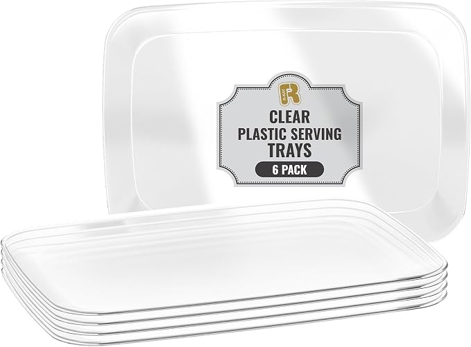 R-kay 6 Pack Clear Plastic Serving Trays by R-KAY
