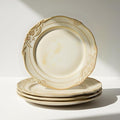 Ceramic Flat Plates Set of 4, 10.5 inch Reactive Glaze Stoneware Dish Set by Unknown