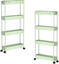 2-piece Set Slim Storage Cart 3 Tier, Bathroom Organizer Rolling Utility by Home
