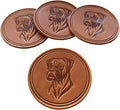 Dog Breed Leather Coasters – Premium Full Grain Table Protectors by Handmade