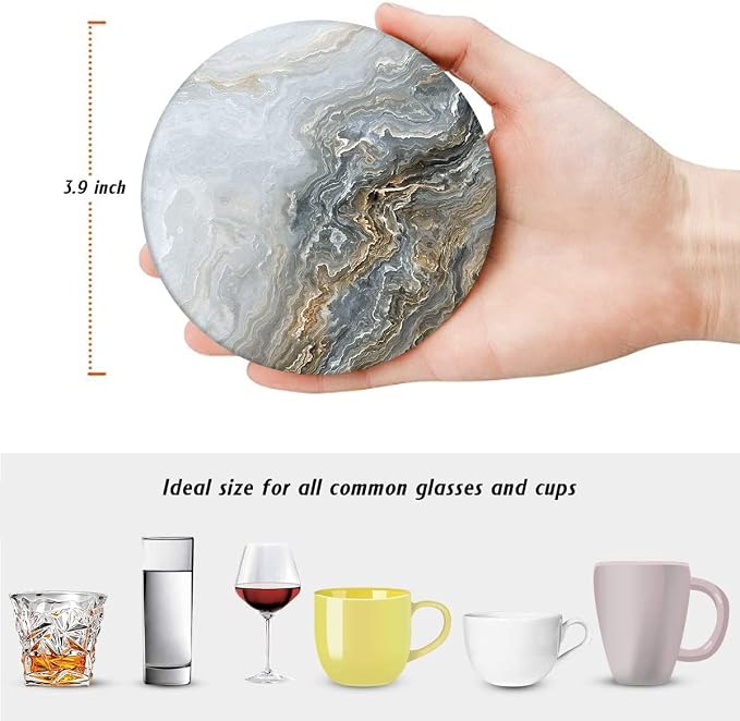 Coasters for Drinks, Ceramic Stone - Image 5