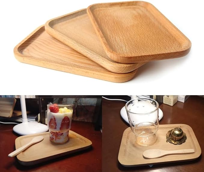 Linwnil 6 Pack 8 x 5 Inches Serving Platter Tray, Tray Cheese Plate Rectangular - Image 7