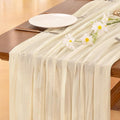 Cheesecloth Table Runner Summer Boho Wedding Birthday Party Home Decor | Beige by Socomi