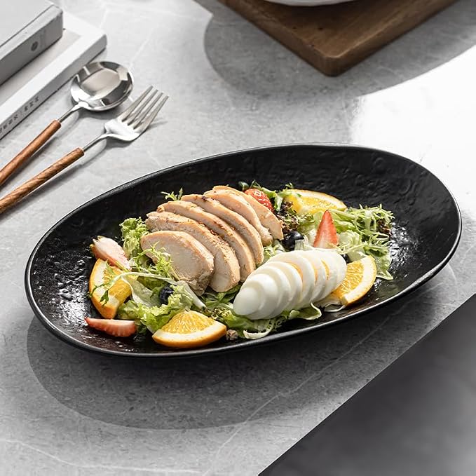 Serving Platter Oval Plates Premium Ceramic 12-Inch Set Serving Dishes - Image 3