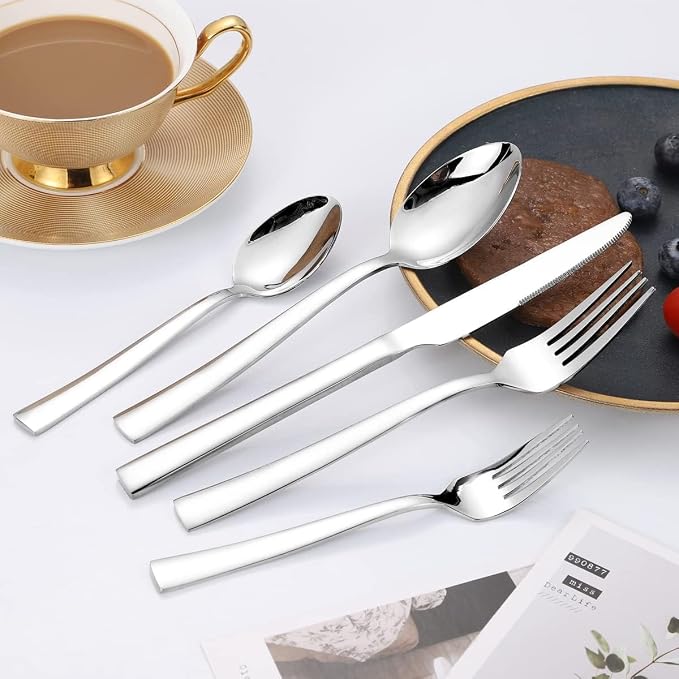 Silverware Set for 8, CXJY 40-Piece Stainless Steel Flatware Cutlery Set - Image 6