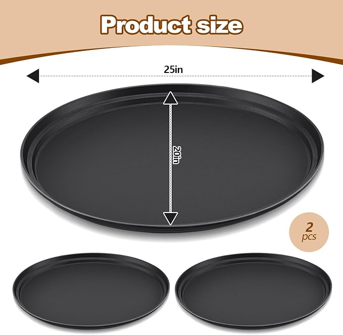 FillTouch 2 Pcs Restaurant Serving Trays PP Plastic Non Slip Rubber Lined Large - Image 4