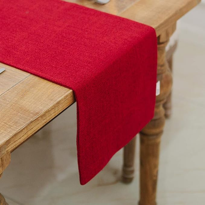 Soft Caddice Faux Linen 2 Side Table Runner, eco-Friendly Fabric Handcrafted - Image 2