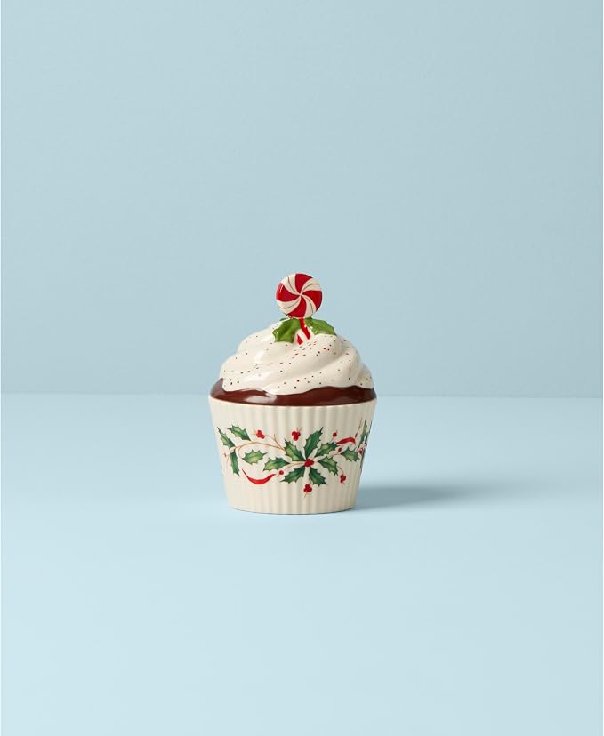 Lenox Holiday Bakeshop Cupcake Christmas Candy Jar - Image 3