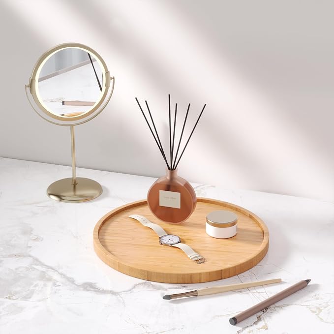 VERTORGAN Bamboo Serving Tray, 9.8 Inch Trays, Home Decor | Coffee Table Tray - Image 3