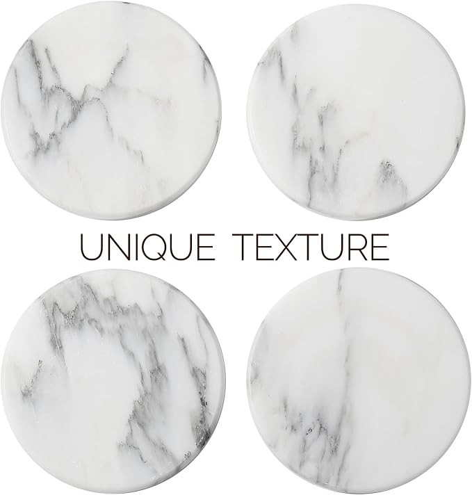 Marble Coaster Set of 4, Round Coasters, Marble Coasters - Image 4