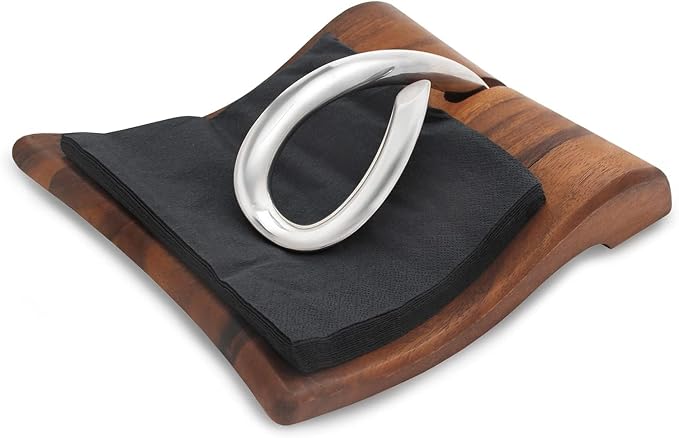 nambe Breeze Napkin Holder | Tabletop Napkin Tray - Image 4
