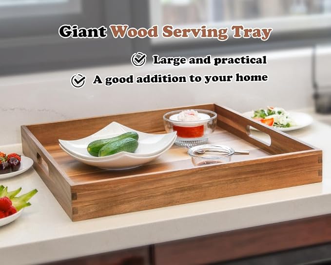 Large Ottoman Tray for Living Room, Appetizers - Image 5