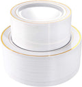 102 Pcs Gold Plastic Plates, Premium Disposable Gold Plates | Gold Rimmed by I00000