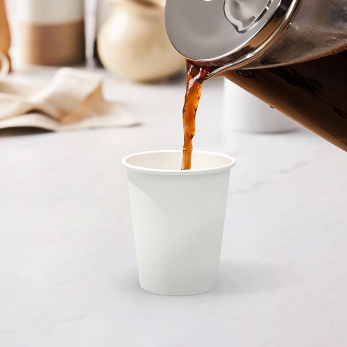 Dealusy 100 Count 8 oz Coffee Cups, Leak-Free Food Safe Paper Cups 8 oz - Image 6