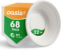 32 oz 68-Pack Large Compostable Paper Bowls, Disposable Meal Prep & Takeout by SustainableSolutions