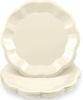 NatNarr 30 Pcs Paper Plates 9 In Cream Party Plates Scalloped Paper Plate | by NatNarr