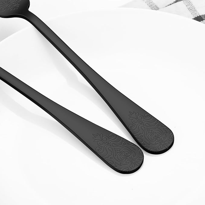 20 Pcs Black Silverware Set for 4, Food Grade Stainless Steel Flatware Set - Image 5