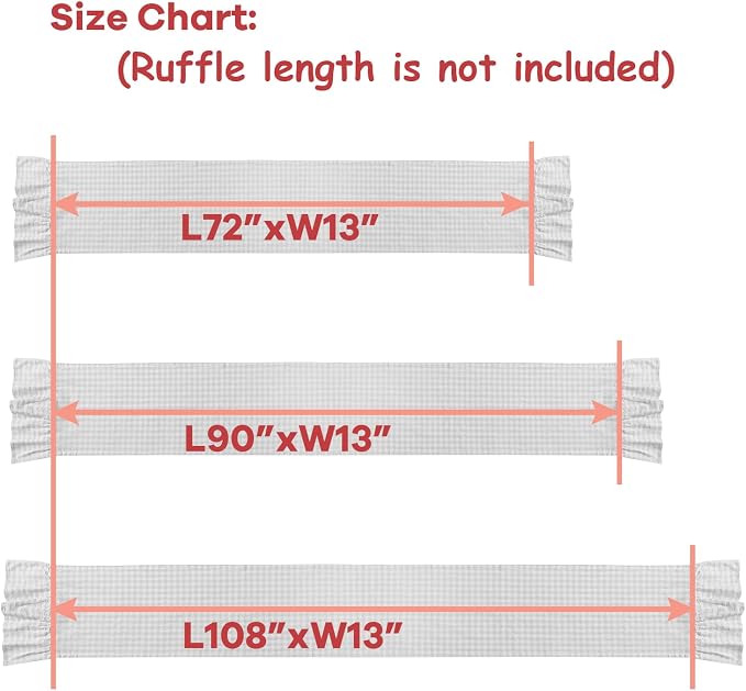 Pink White Plaid Gingham Ruffle Table Runner 108 inches Long 100% Washed Cotton - Image 7