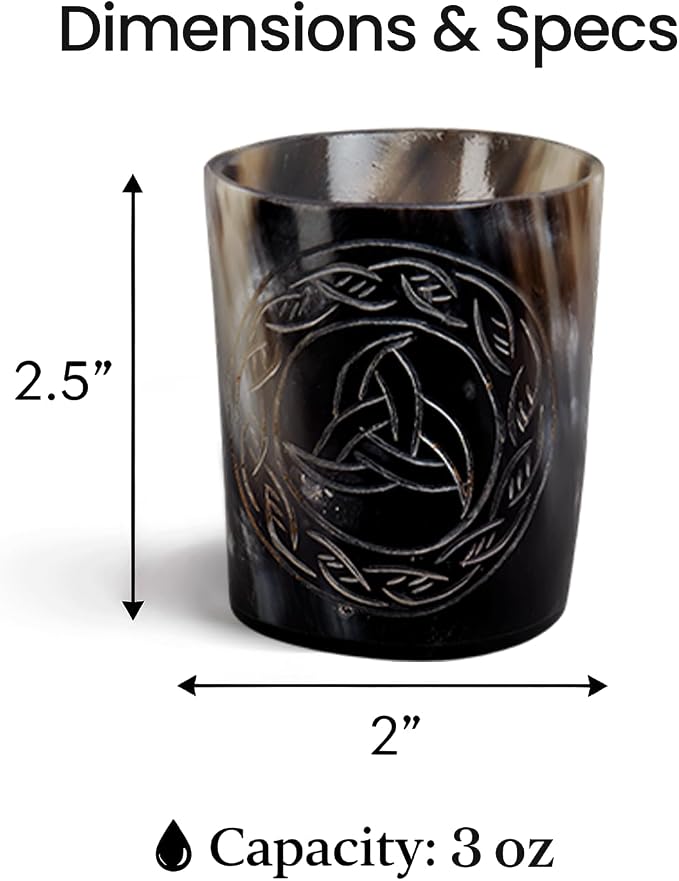 Handicrafts Home Viking Horn Shot Glasses Set of 8, Handmade Natural Ox Horn - Image 5